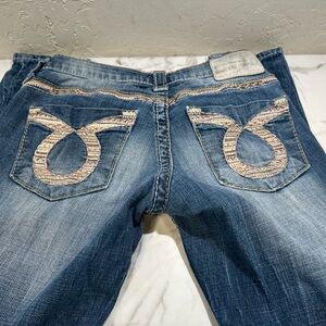 Big Star Skinny Jeans Size 26. Glitter gold and beige back pockets
